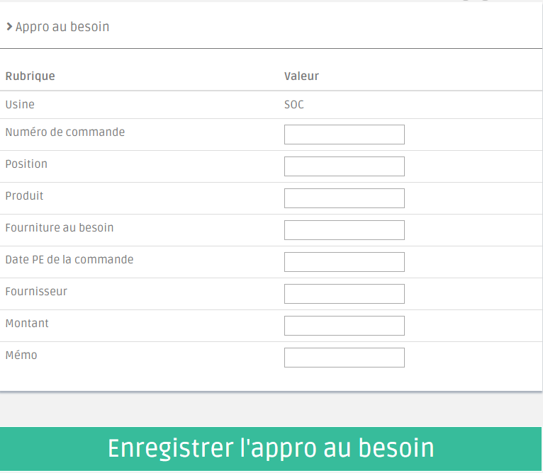 Appro au besoin